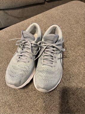 Asics Light Blue Mesh Lace-Up Running Sneakers